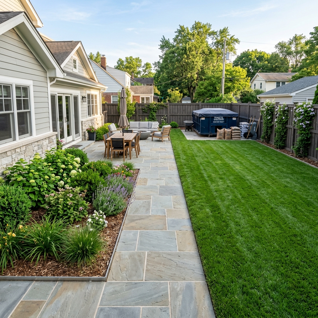 Clean and Pristine Backyard after Dumpster Dumpin Cleanup